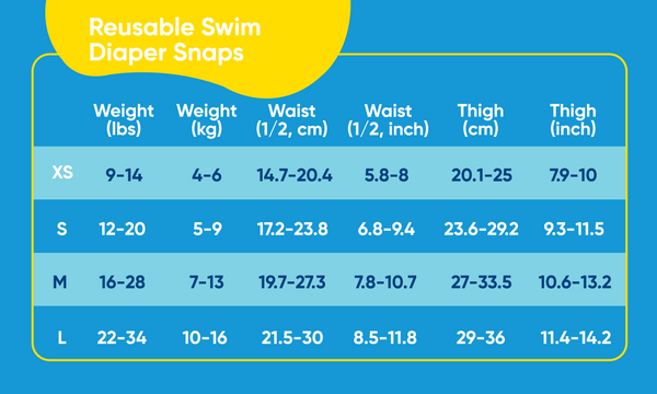 Reusable Swim Diaper Snaps - Floriana